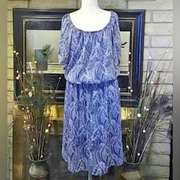 Westport Colorful Dress size 14 elastic neck and waist - Picture 2 of 11